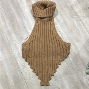 Cozy Tan Turtleneck crop top